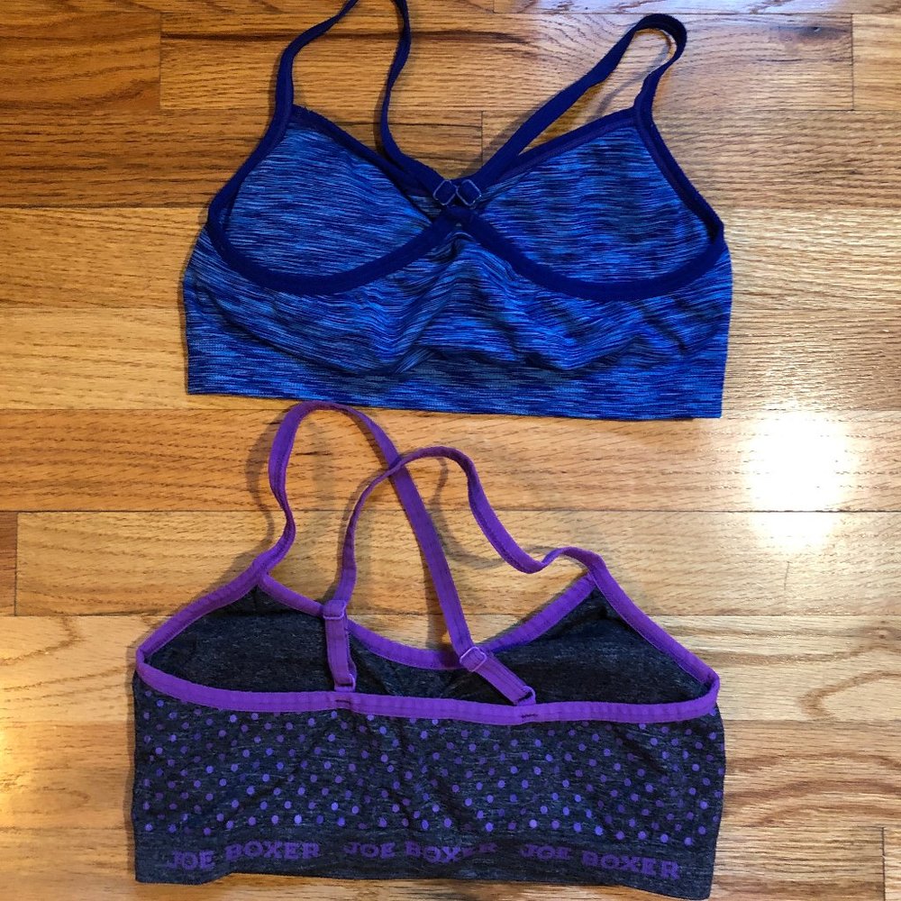 GIRLS JOE BOXER LOT OF 4 GREY BLUE PURPLE SPORTS BRAS OS - Picture 6 of 14